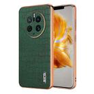 For Huawei Mate 50 Pro AZNS Electroplated Frame Crocodile Texture Full Coverage Phone Case(Green) - 1