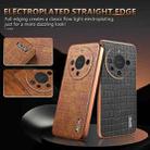 For Huawei Mate 60 / 60 Pro+ AZNS Electroplated Frame Crocodile Texture Full Coverage Phone Case(Brown) - 3