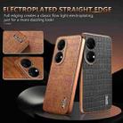 For Huawei P50 AZNS Electroplated Frame Crocodile Texture Full Coverage Phone Case(Brown) - 3