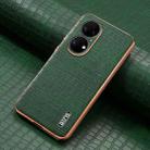 For Huawei P50 AZNS Electroplated Frame Crocodile Texture Full Coverage Phone Case(Green) - 2