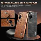 For Huawei P60 / P60 Pro AZNS Electroplated Frame Crocodile Texture Full Coverage Phone Case(Black) - 3