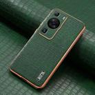 For Huawei P60 / P60 Pro AZNS Electroplated Frame Crocodile Texture Full Coverage Phone Case(Green) - 2