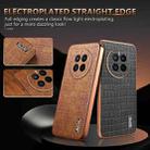 For Huawei Mate 50 / 50E AZNS Electroplated Frame Crocodile Texture Full Coverage Phone Case(Brown) - 3