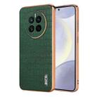 For Huawei Mate 50 / 50E AZNS Electroplated Frame Crocodile Texture Full Coverage Phone Case(Green) - 1