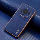 For Huawei Mate 60 AZNS Electroplated Frame Crocodile Texture Full Coverage Phone Case(Blue) - 2