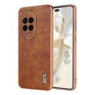 For Huawei nova 13 Pro AZNS Electroplated Frame Crocodile Texture Full Coverage Phone Case(Brown) - 1