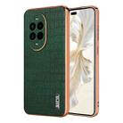 For Huawei nova 13 Pro AZNS Electroplated Frame Crocodile Texture Full Coverage Phone Case(Green) - 1