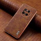 For Huawei Mate 70 AZNS Electroplated Frame Crocodile Texture Full Coverage Phone Case(Brown) - 2