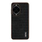 For Huawei nova 14 AZNS Electroplated Frame Crocodile Texture Full Coverage Phone Case(Black) - 2