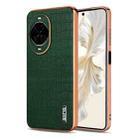 For Huawei nova 14 AZNS Electroplated Frame Crocodile Texture Full Coverage Phone Case(Green) - 1