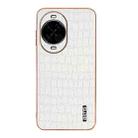 For Huawei nova 14 AZNS Electroplated Frame Crocodile Texture Full Coverage Phone Case(White) - 2
