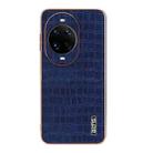 For Huawei nova 14 Pro AZNS Electroplated Frame Crocodile Texture Full Coverage Phone Case(Blue) - 2