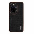 For Huawei nova 14 Ultra AZNS Electroplated Frame Crocodile Texture Full Coverage Phone Case(Black) - 2