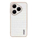 For Huawei Pura 80 5G AZNS Electroplated Frame Crocodile Texture Full Coverage Phone Case(White) - 2