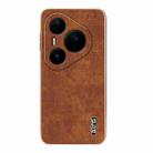 For Huawei Pura 80 Ultra 5G AZNS Electroplated Frame Crocodile Texture Full Coverage Phone Case(Brown) - 2