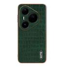 For Huawei Pura 80 Ultra 5G AZNS Electroplated Frame Crocodile Texture Full Coverage Phone Case(Green) - 2