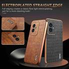 For Honor 100 AZNS Electroplated Frame Crocodile Texture Full Coverage Phone Case(Black) - 3