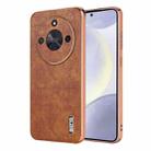 For Honor X50 / X50 Pro / X50 GT AZNS Electroplated Frame Crocodile Texture Full Coverage Phone Case(Brown) - 1