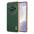 For Honor X50 / X50 Pro / X50 GT AZNS Electroplated Frame Crocodile Texture Full Coverage Phone Case(Green) - 1