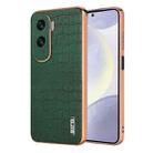 For Honor X50i / 90 Lite AZNS Electroplated Frame Crocodile Texture Full Coverage Phone Case(Green) - 1