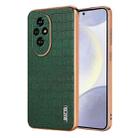 For Honor 200 Pro AZNS Electroplated Frame Crocodile Texture Full Coverage Phone Case(Green) - 1