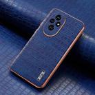 For Honor 200 Pro AZNS Electroplated Frame Crocodile Texture Full Coverage Phone Case(Blue) - 2