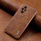 For Honor 200 AZNS Electroplated Frame Crocodile Texture Full Coverage Phone Case(Brown) - 2