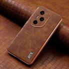 For Honor 300 Pro AZNS Electroplated Frame Crocodile Texture Full Coverage Phone Case(Brown) - 2