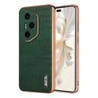 For Honor 300 Pro AZNS Electroplated Frame Crocodile Texture Full Coverage Phone Case(Green) - 1