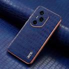 For Honor 300 Ultra AZNS Electroplated Frame Crocodile Texture Full Coverage Phone Case(Blue) - 2