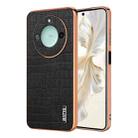 For Honor X60 AZNS Electroplated Frame Crocodile Texture Full Coverage Phone Case(Black) - 1