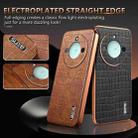 For Honor X60 AZNS Electroplated Frame Crocodile Texture Full Coverage Phone Case(Brown) - 3