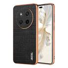 For Honor X60 Pro AZNS Electroplated Frame Crocodile Texture Full Coverage Phone Case(Black) - 1