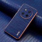 For Honor X60 Pro AZNS Electroplated Frame Crocodile Texture Full Coverage Phone Case(Blue) - 2