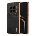 For Honor Magic7 AZNS Electroplated Frame Crocodile Texture Full Coverage Phone Case(Black) - 1