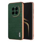 For Honor Magic7 AZNS Electroplated Frame Crocodile Texture Full Coverage Phone Case(Green) - 1