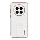 For Honor Magic7 AZNS Electroplated Frame Crocodile Texture Full Coverage Phone Case(White) - 2