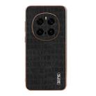 For Honor Magic7 Pro AZNS Electroplated Frame Crocodile Texture Full Coverage Phone Case(Black) - 2