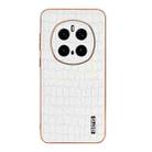 For Honor Magic7 Pro AZNS Electroplated Frame Crocodile Texture Full Coverage Phone Case(White) - 2