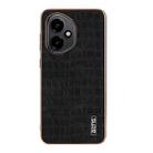 For Honor 400 Global 156.5mm AZNS Electroplated Frame Crocodile Texture Full Coverage Phone Case(Black) - 2