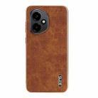 For Honor 400 Global 156.5mm AZNS Electroplated Frame Crocodile Texture Full Coverage Phone Case(Brown) - 2
