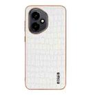 For Honor 400 Global 156.5mm AZNS Electroplated Frame Crocodile Texture Full Coverage Phone Case(White) - 2