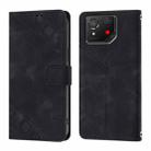 For Asus ROG Phone 8 Skin Feel Embossed Leather Phone Case(Black) - 2