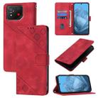 For Asus ROG Phone 8 Skin Feel Embossed Leather Phone Case(Red) - 1