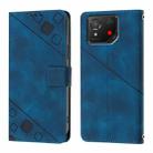 For Asus ROG Phone 8 Skin Feel Embossed Leather Phone Case(Blue) - 2