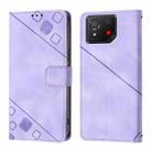 For Asus ROG Phone 8 Skin Feel Embossed Leather Phone Case(Light Purple) - 2