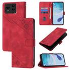 For Asus Zenfone 11 Ultra Skin Feel Embossed Leather Phone Case(Red) - 1