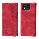 For Asus Zenfone 11 Ultra Skin Feel Embossed Leather Phone Case(Red) - 2