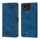 For Asus Zenfone 11 Ultra Skin Feel Embossed Leather Phone Case(Blue) - 2