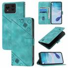 For Asus Zenfone 11 Ultra Skin Feel Embossed Leather Phone Case(Green) - 1